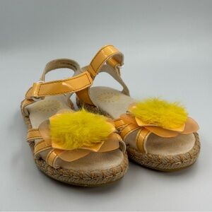 UGG Strappy Flower Toddler Sandals Peach and Yellow Open Toe Kawaii